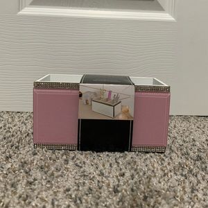 Nanette Lepore Purple Mirrored Bedazzled Decor Organizer